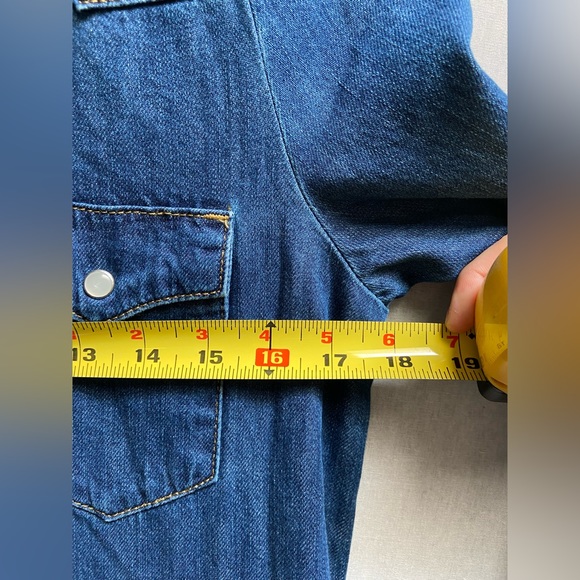 Lee vintage modern snap button jean midi dress with pockets Sz xs - Picture 11 of 13